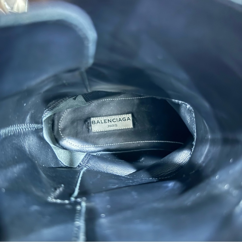 BALENCIAGA Women’s Black Suede Block Heel Ankle Boots EUR Size 36 / US Size 6 - Picture 8 of 11